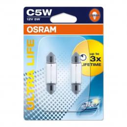 OSRAM 6418-02B C5W12V 5W пальчиковый фонарь, лампа подсветки номерного знака (блистер) (2 шт.)